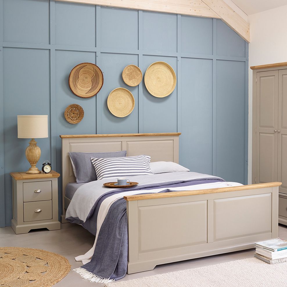 St Ives Natural Oak and Light Grey Painted Bedside Table 3