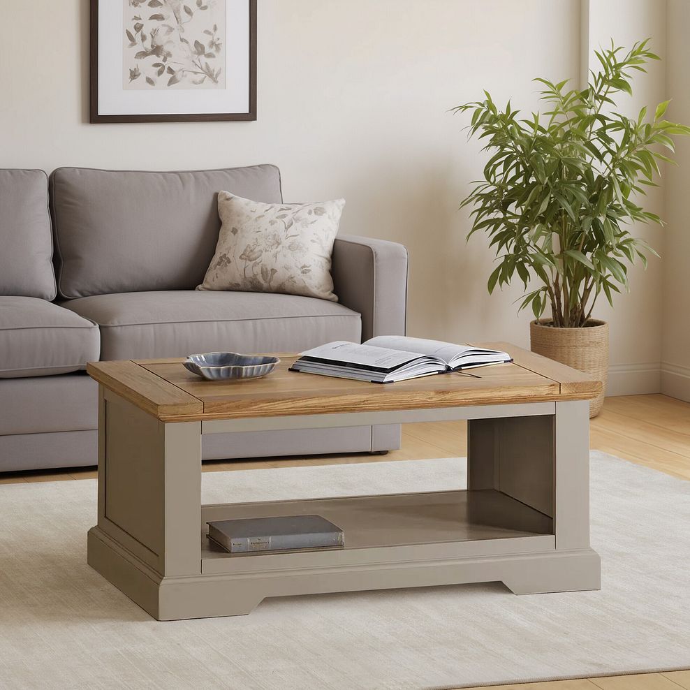 St Ives Natural Oak and Light Grey Painted Coffee Table 5
