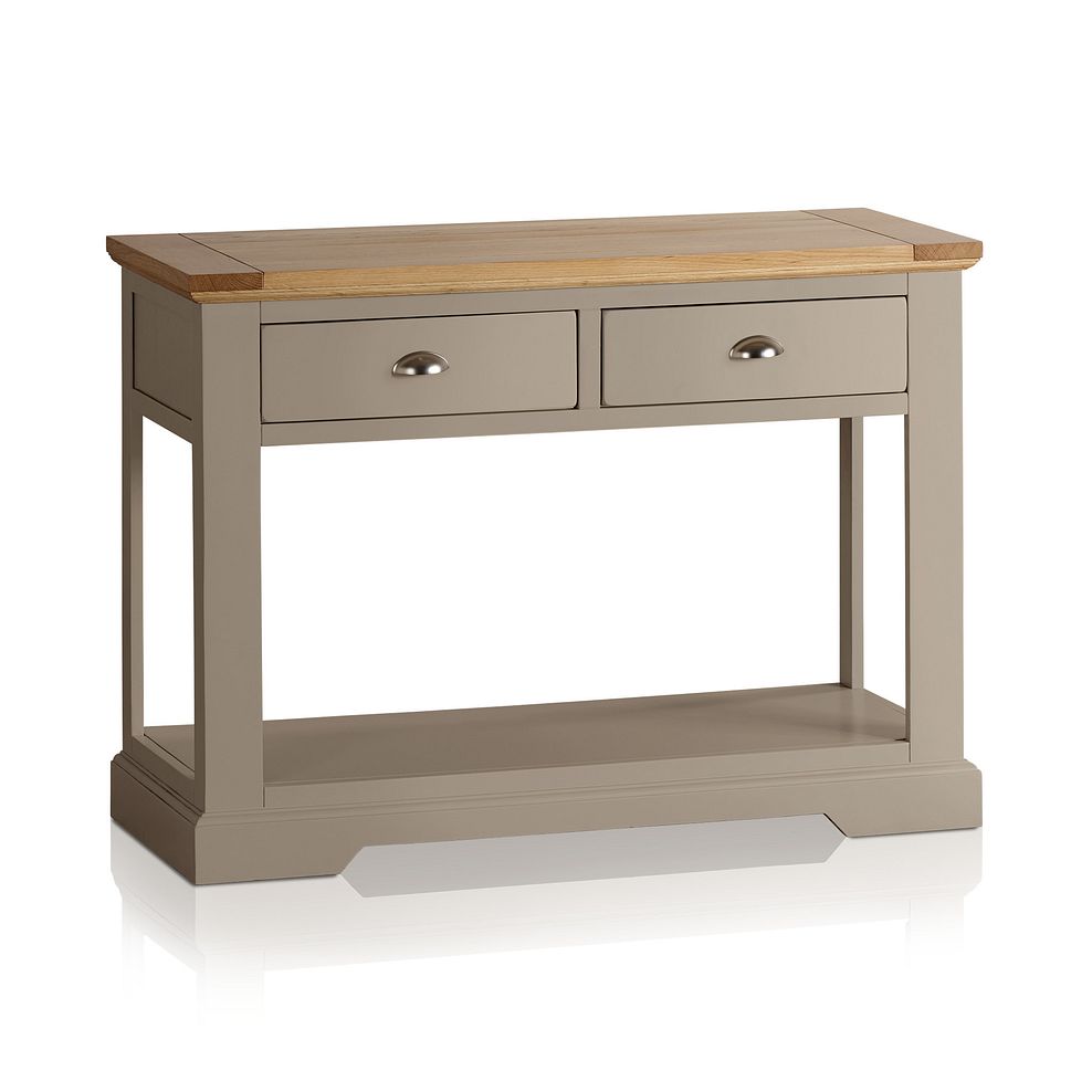 St Ives Natural Oak and Light Grey Painted Console Table Thumbnail 1