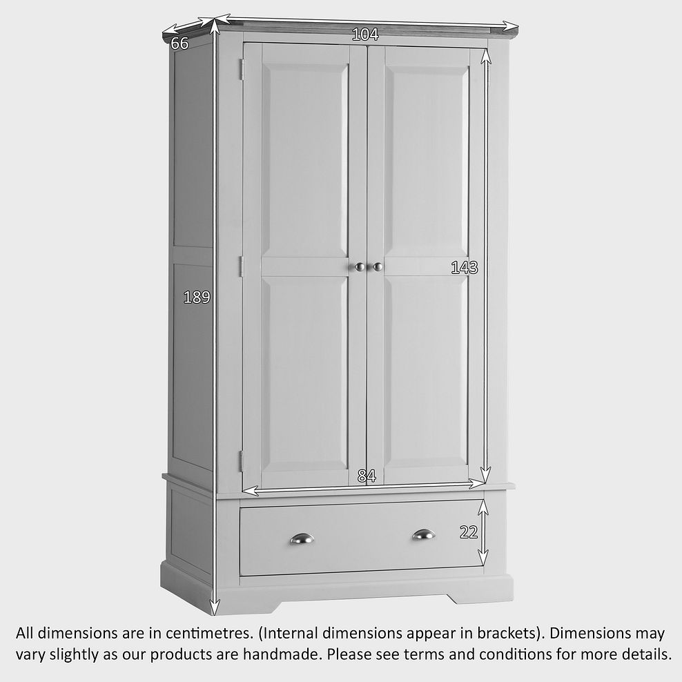 St Ives Natural Oak and Light Grey Painted Double Wardrobe 5