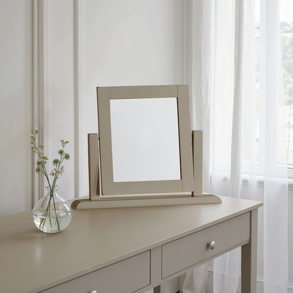 St Ives Natural Oak and Light Grey Painted Dressing Table Mirror 5
