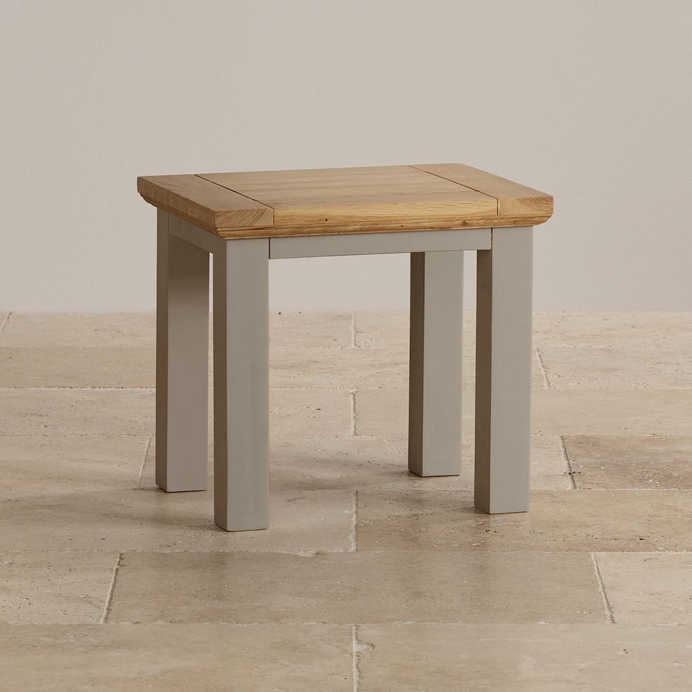 St Ives Natural Oak and Light Grey Painted Dressing Table Stool Thumbnail 2