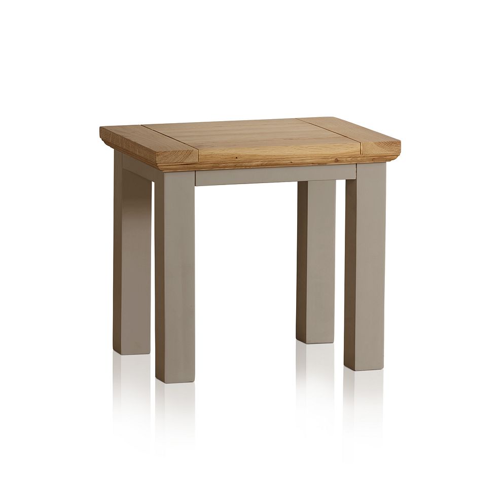 St Ives Natural Oak and Light Grey Painted Dressing Table Stool 1