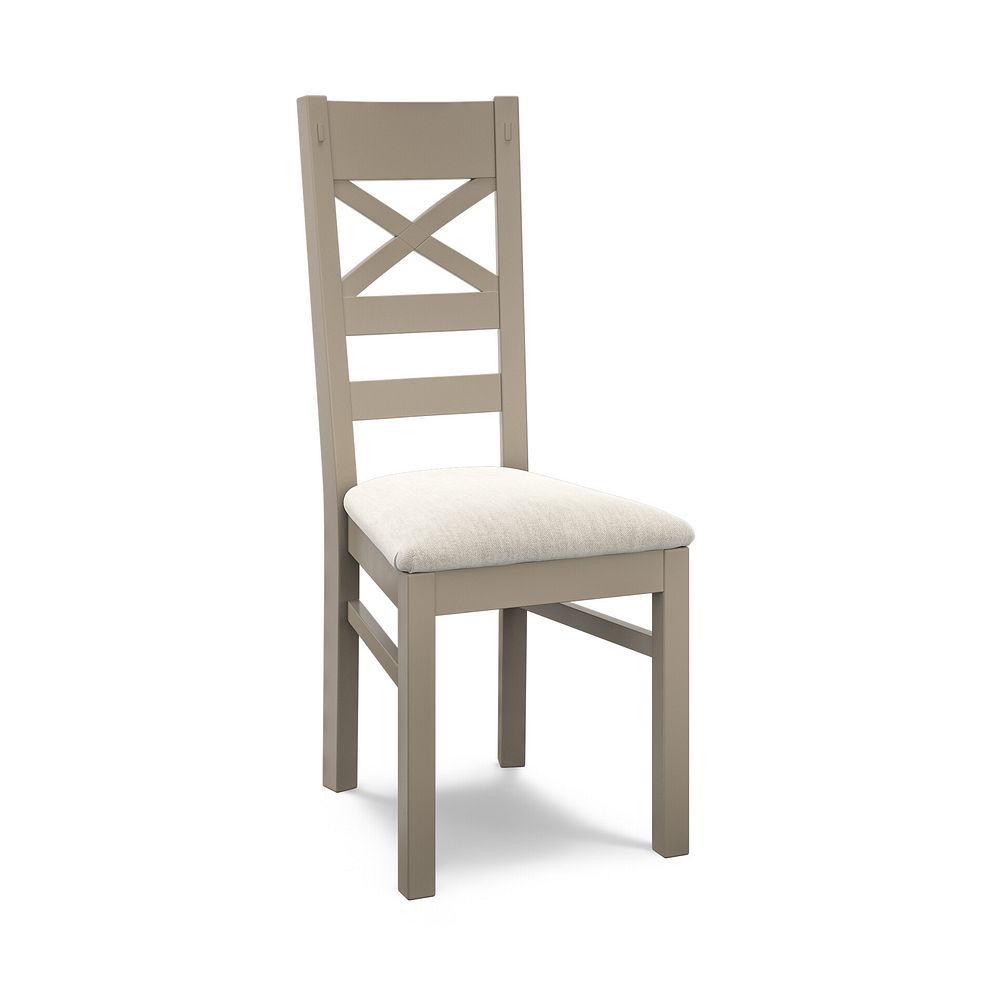 St Ives Natural Oak and Light Grey Painted Extending Dining Table And 4 St Ives In Verona Cream  4