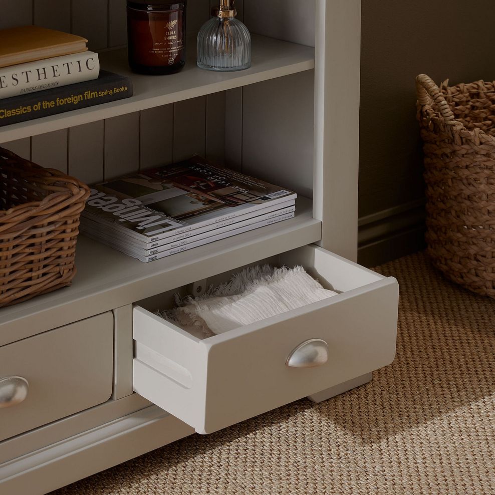 St Ives Natural Oak and Light Grey Painted Small Bookcase 2