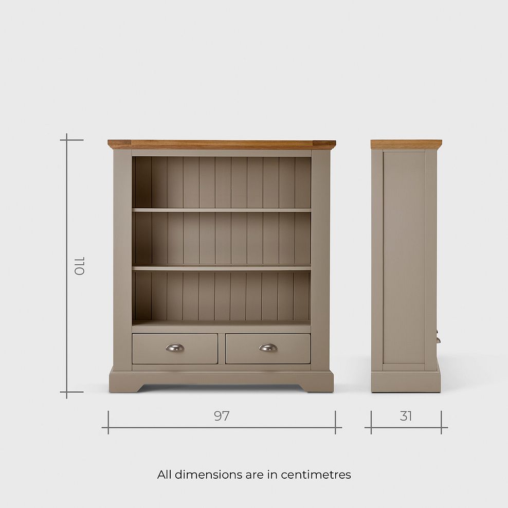 St Ives Natural Oak and Light Grey Painted Small Bookcase 13