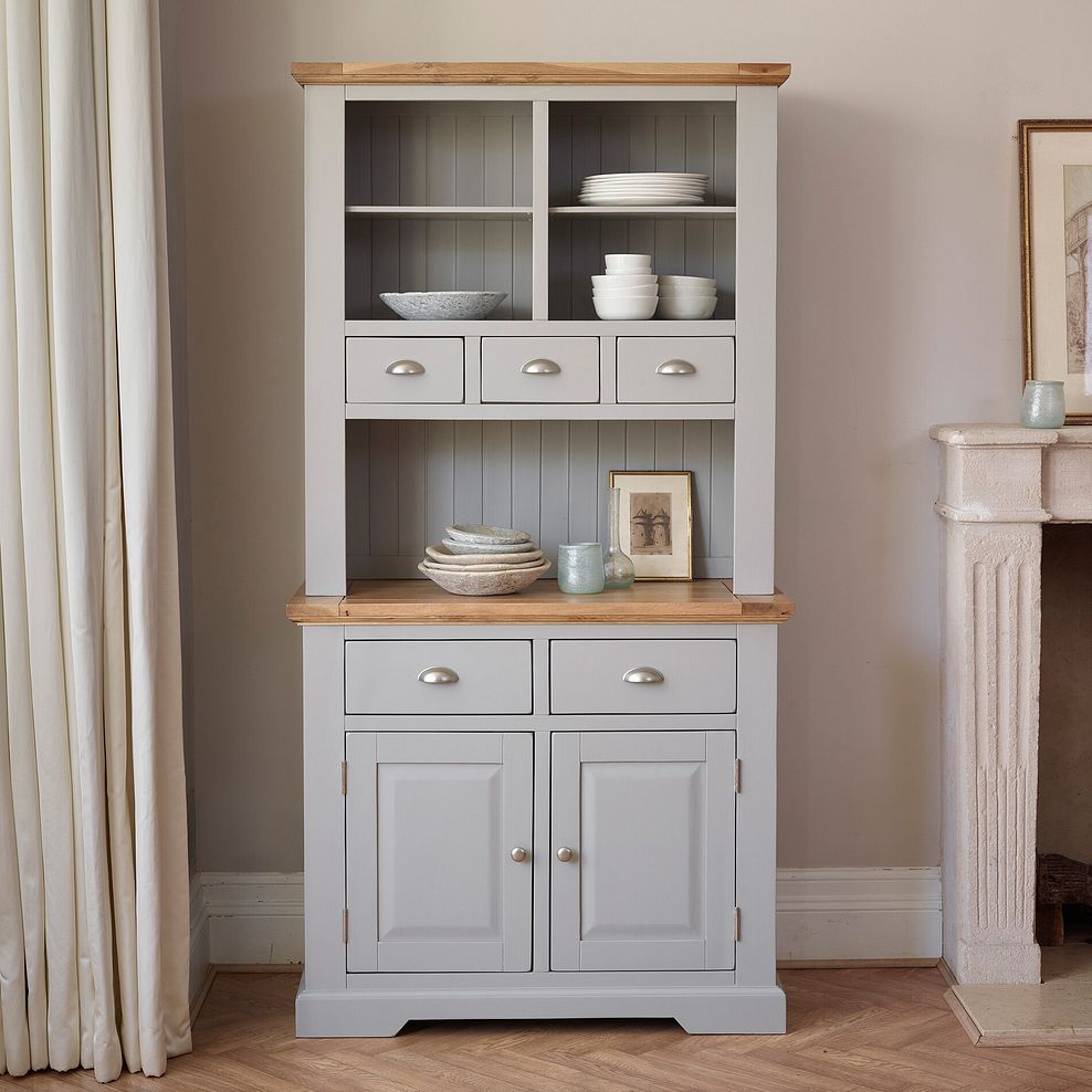St Ives Natural Oak and Light Grey Painted Small Dresser 1