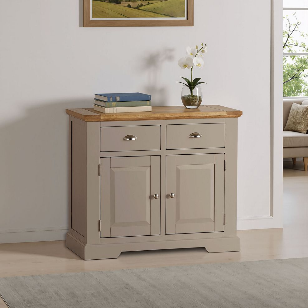 St Ives Natural Oak and Light Grey Painted Small Sideboard 6