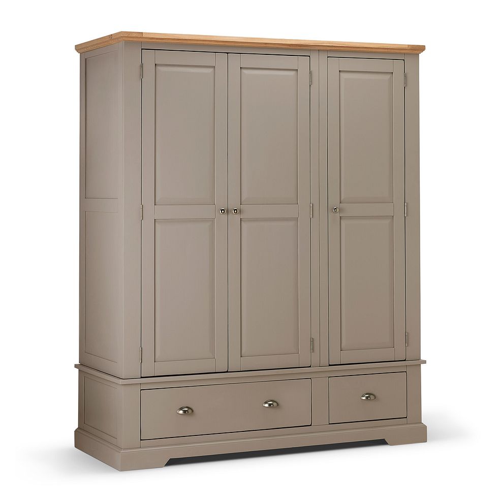 St Ives Natural Oak and Light Grey Painted Triple Wardrobe 1