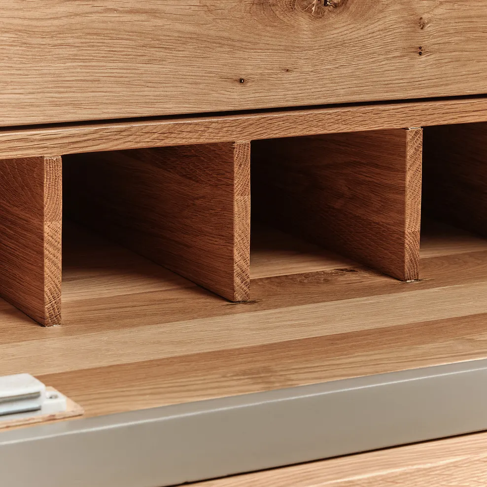 St. Ives Natural Oak and Light Grey Painted Small Larder 6
