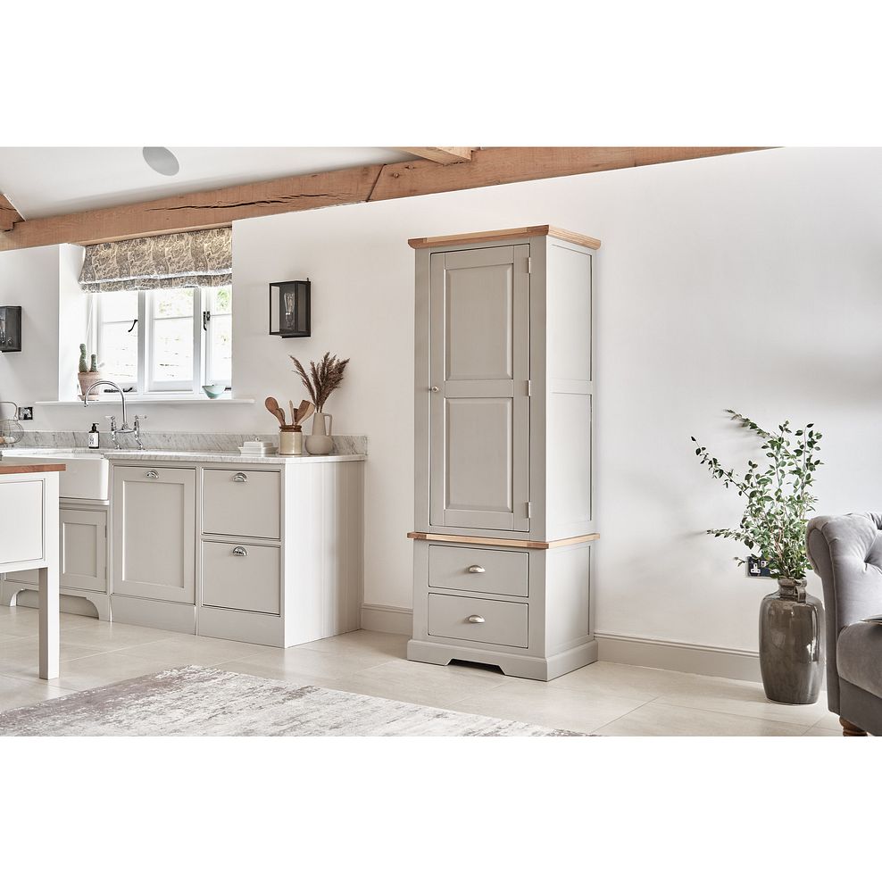 St. Ives Natural Oak and Light Grey Painted Small Larder 3