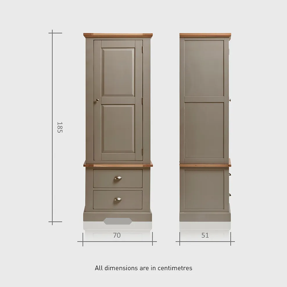 St. Ives Natural Oak and Light Grey Painted Small Larder 8