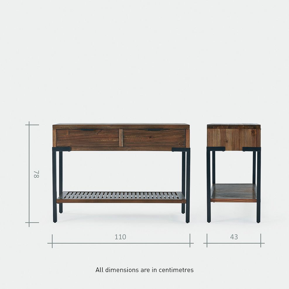 Detroit Solid Hardwood and Metal Console Table 10