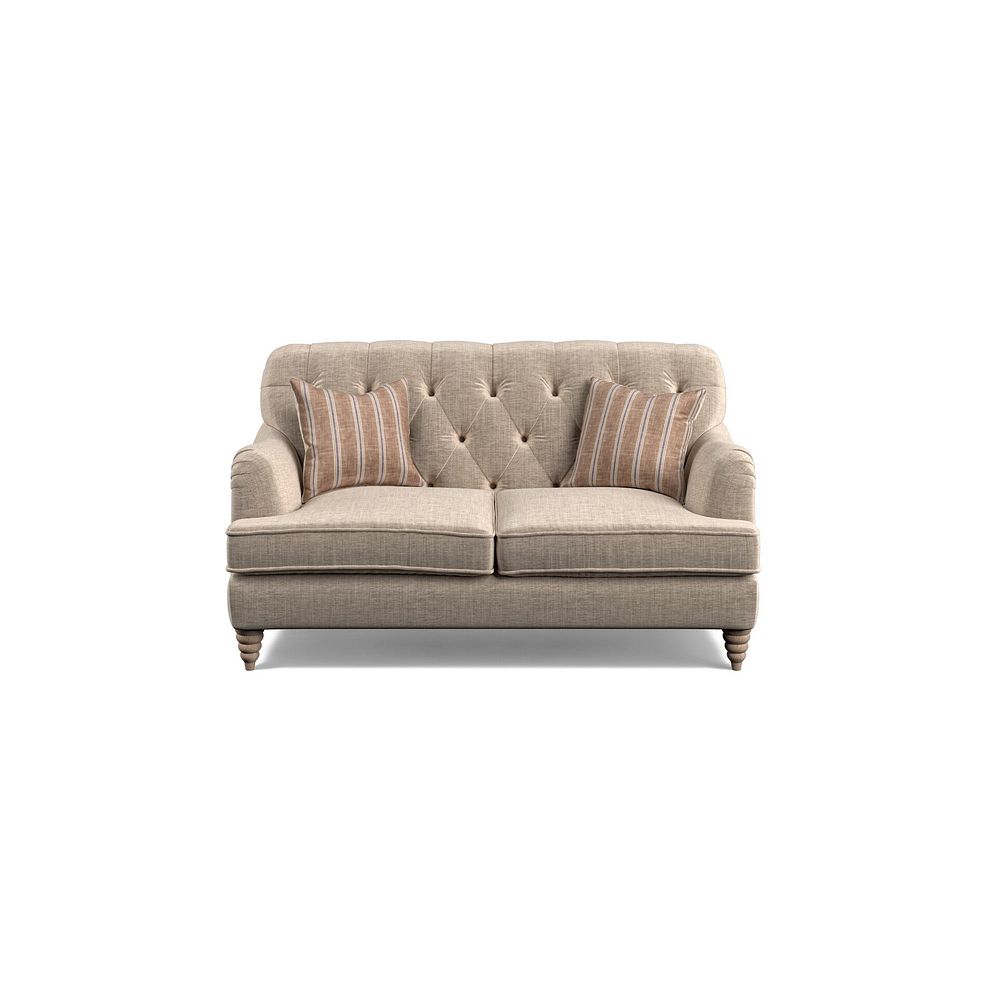 Stanley 2 Seater Sofa in Cream Fabric with Pink Neutral Stripe Scatters 2