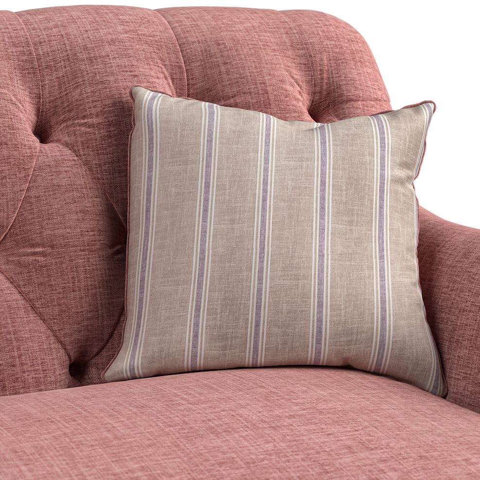 Stanley 2 Seater Sofa in Dusky Pink Fabric with Cream Stripe Scatters 8
