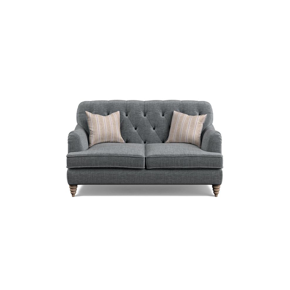 Stanley 2 Seater Sofa in Grey Fabric with Cream Stripe Scatters 2