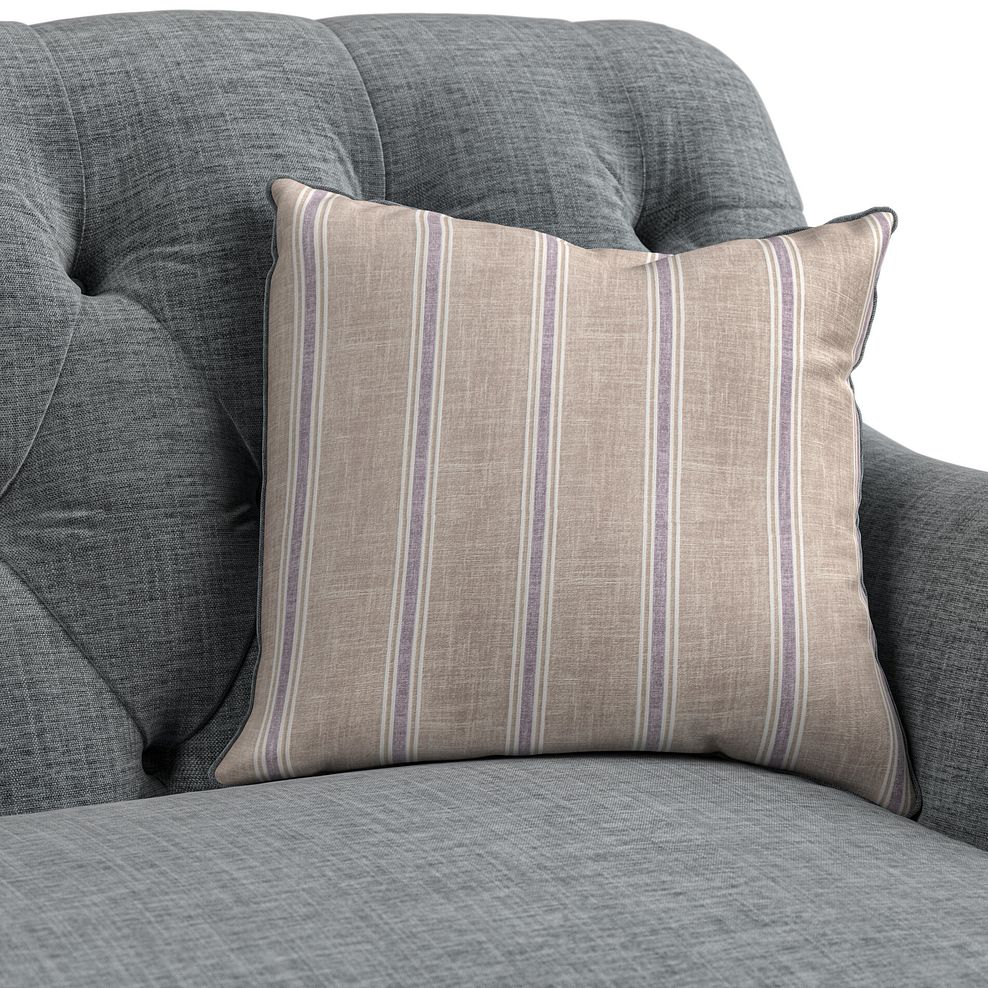 Stanley 2 Seater Sofa in Grey Fabric with Cream Stripe Scatters 8