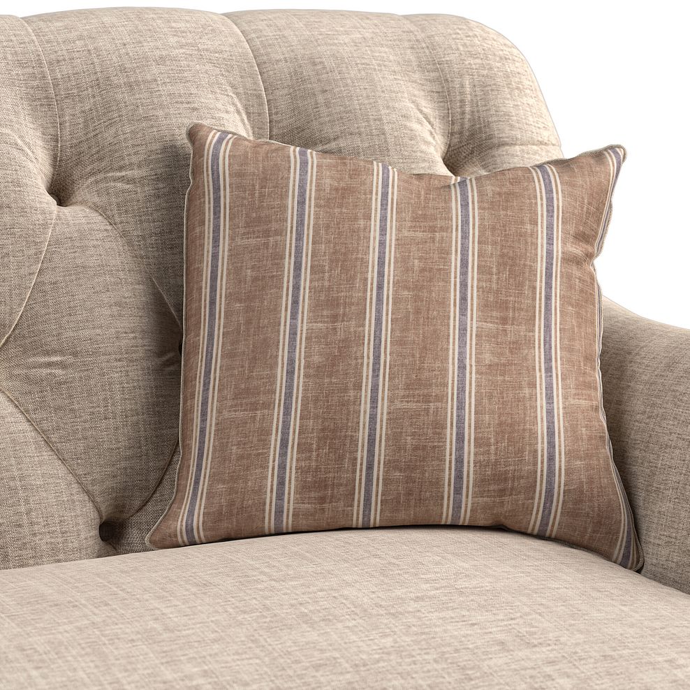 Stanley 3 Seater Sofa in Cream Fabric with Pink Neutral Stripe Scatters 8