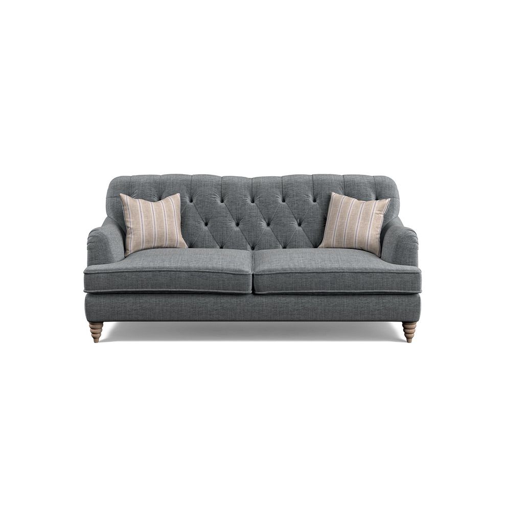 Stanley 3 Seater Sofa in Grey Fabric with Cream Stripe Scatters 2