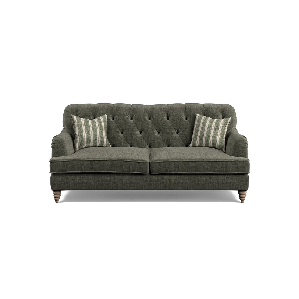 Stanley 3 Seater Sofa in Thyme Fabric with Thyme Stripe Scatters 2