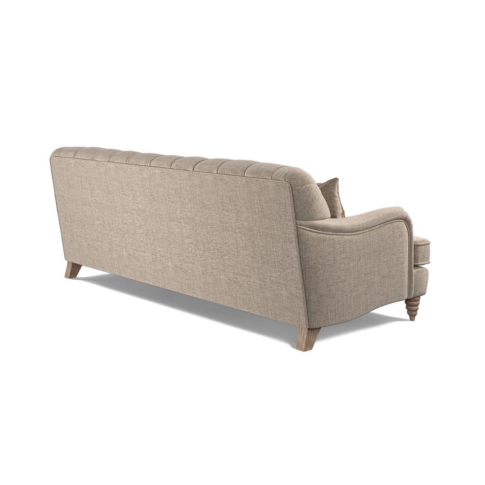 Stanley 4 Seater Sofa in Cream Fabric with Pink Neutral Stripe Scatters 3