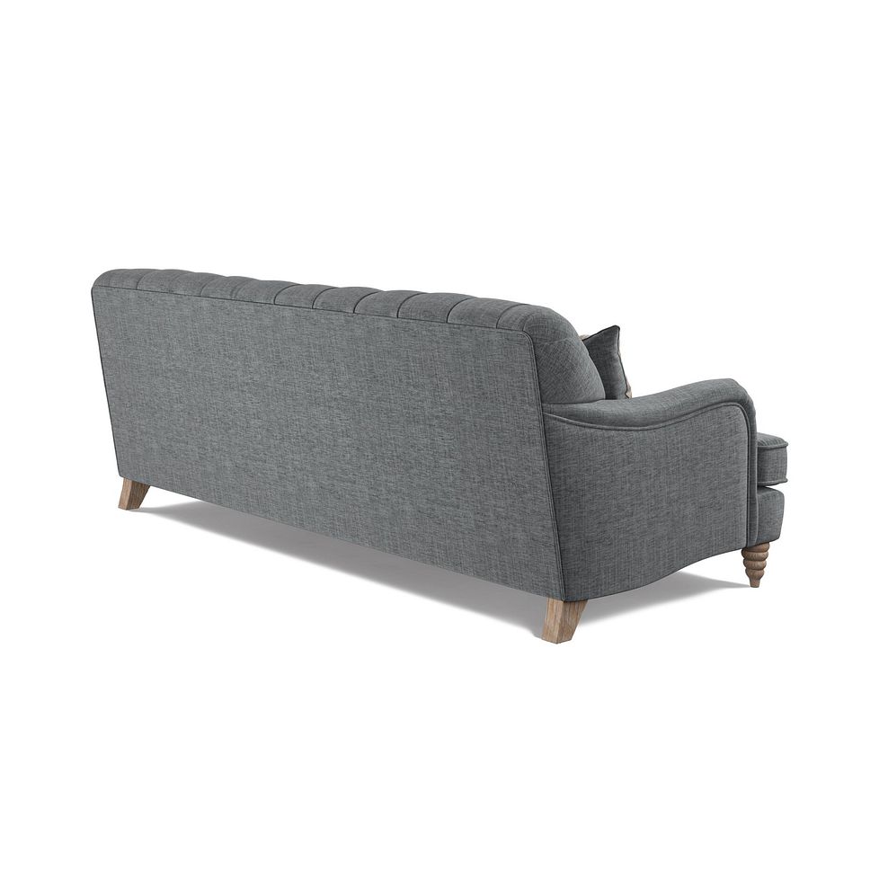 Stanley 4 Seater Sofa in Grey Fabric with Cream Stripe Scatters Thumbnail 3