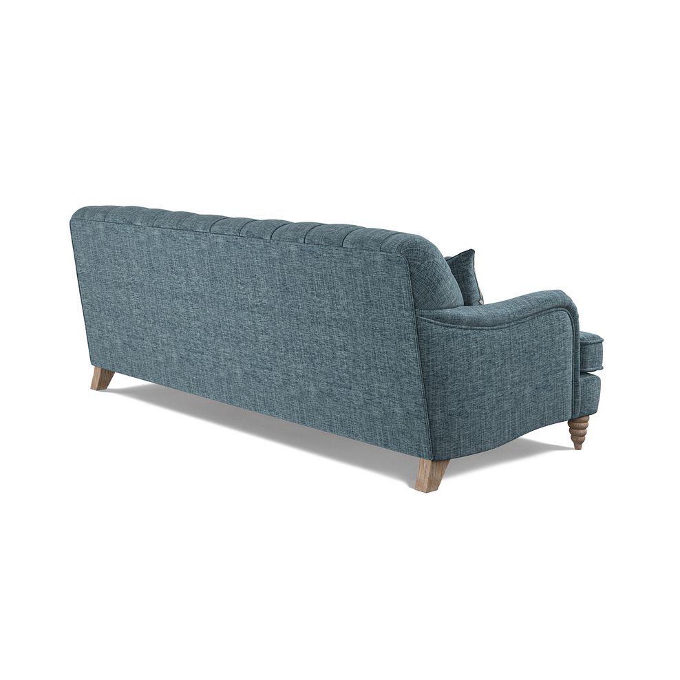 Stanley 4 Seater Sofa in Prussian Fabric with Prussian Stripe Scatters Thumbnail 5