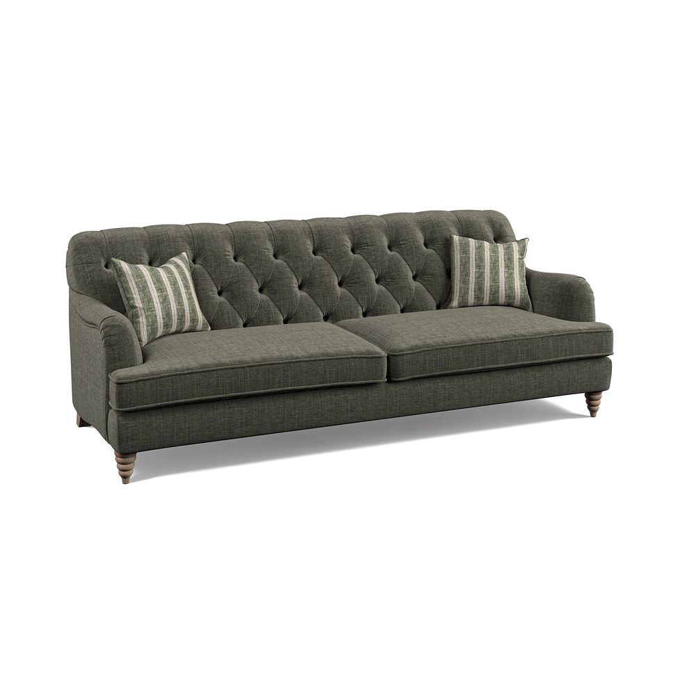 Stanley 4 Seater Sofa in Thyme Fabric with Thyme Stripe Scatters 1