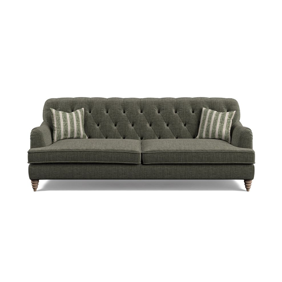 Stanley 4 Seater Sofa in Thyme Fabric with Thyme Stripe Scatters 2