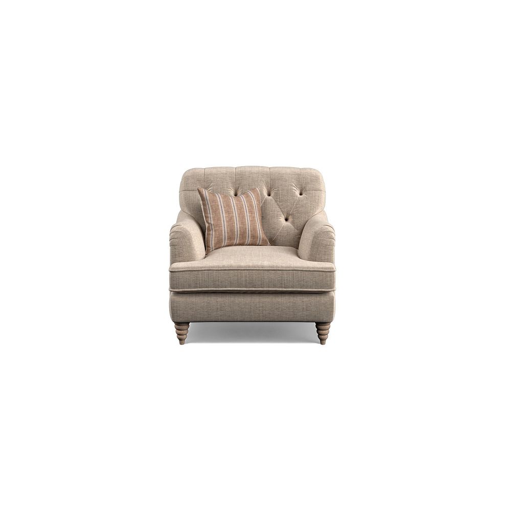 Stanley Armchair in Cream Fabric with Pink Neutral Stripe Scatter 2