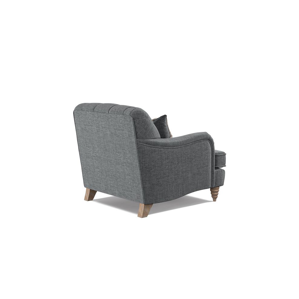 Stanley Armchair in Grey Fabric with Cream Stripe Scatter 3