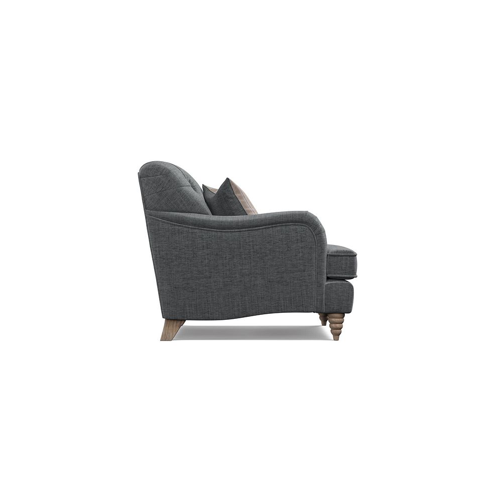 Stanley Armchair in Grey Fabric with Cream Stripe Scatter Thumbnail 4