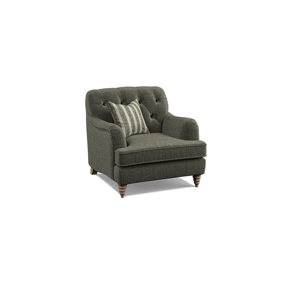 Stanley Armchair in Thyme Fabric with Thyme Stripe Scatter Thumbnail 1