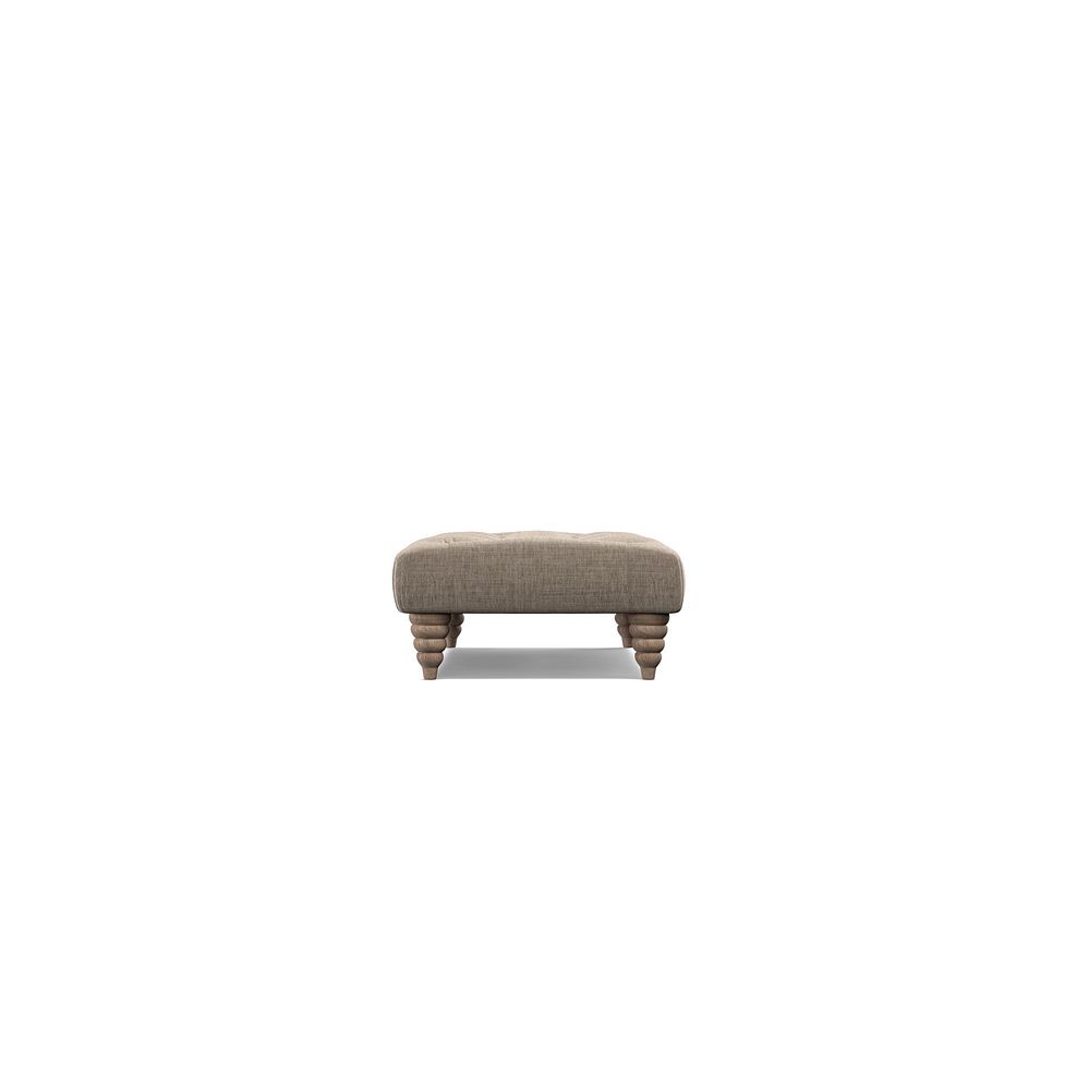 Stanley Rectangle Buttoned Footstool in Cream Fabric Thumbnail 3