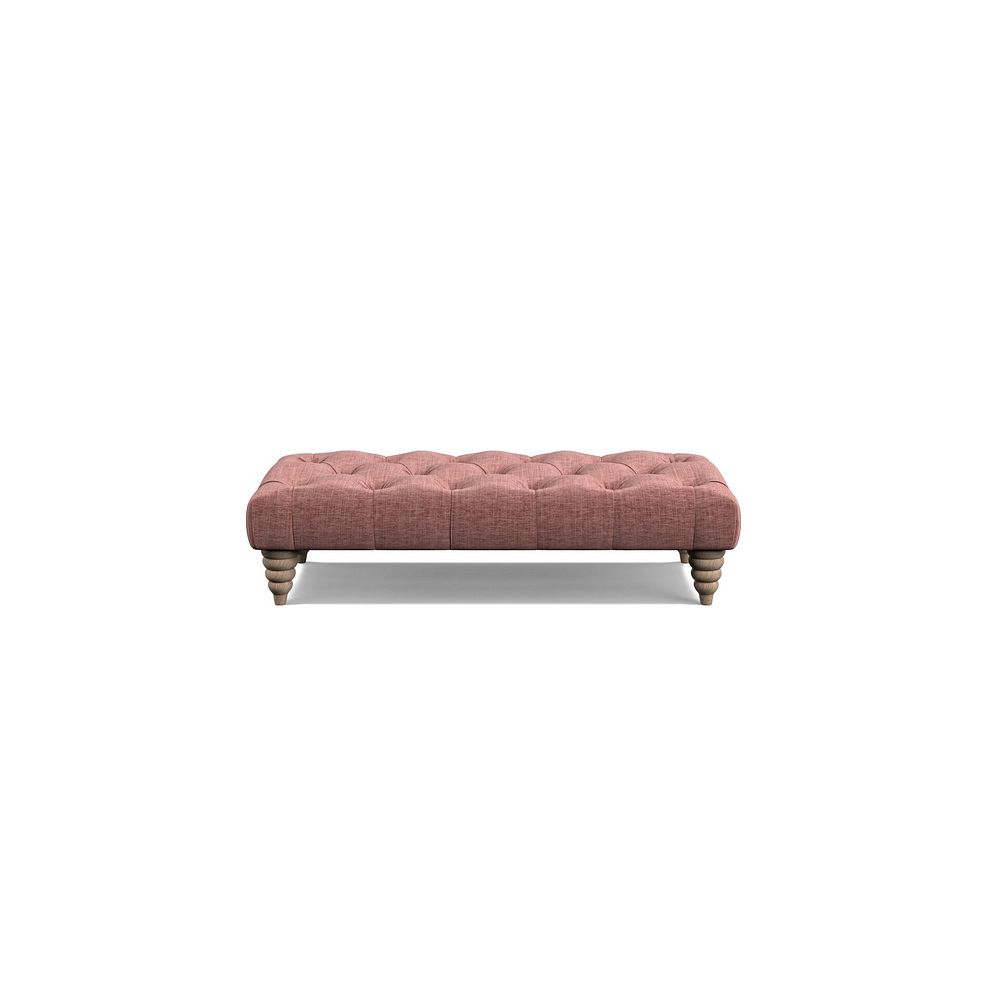 Stanley Rectangle Buttoned Footstool in Dusky Pink Fabric Thumbnail 2