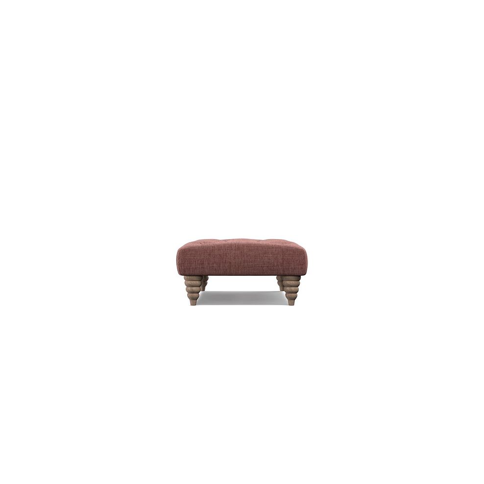 Stanley Rectangle Buttoned Footstool in Dusky Pink Fabric Thumbnail 3