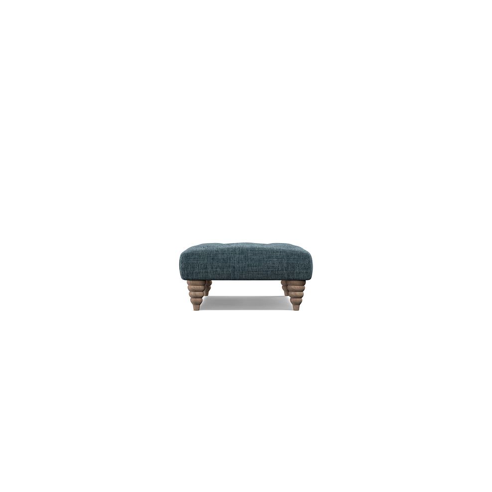 Stanley Rectangle Buttoned Footstool in Prussian Fabric 3