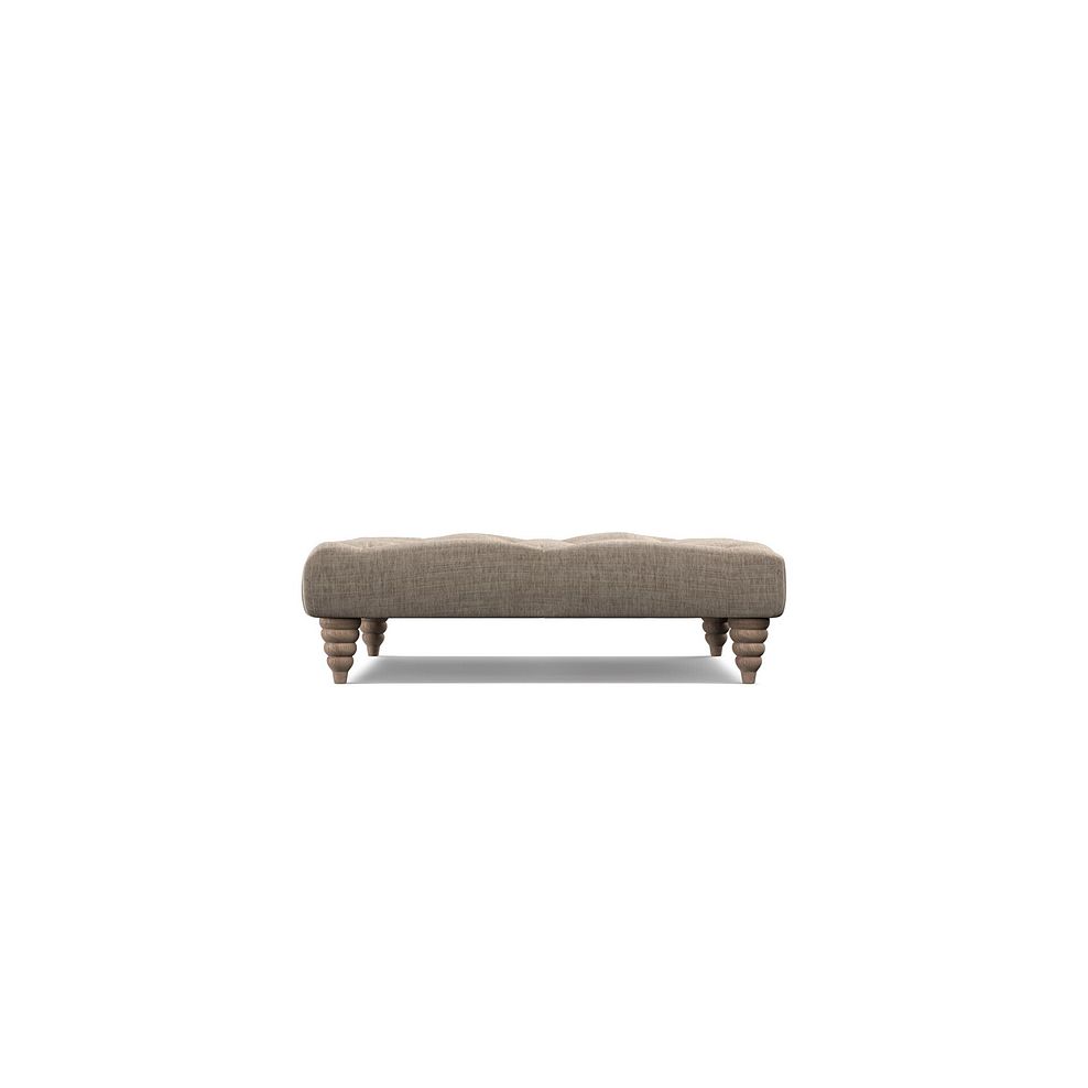 Stanley Square Buttoned Footstool in Cream Fabric 3