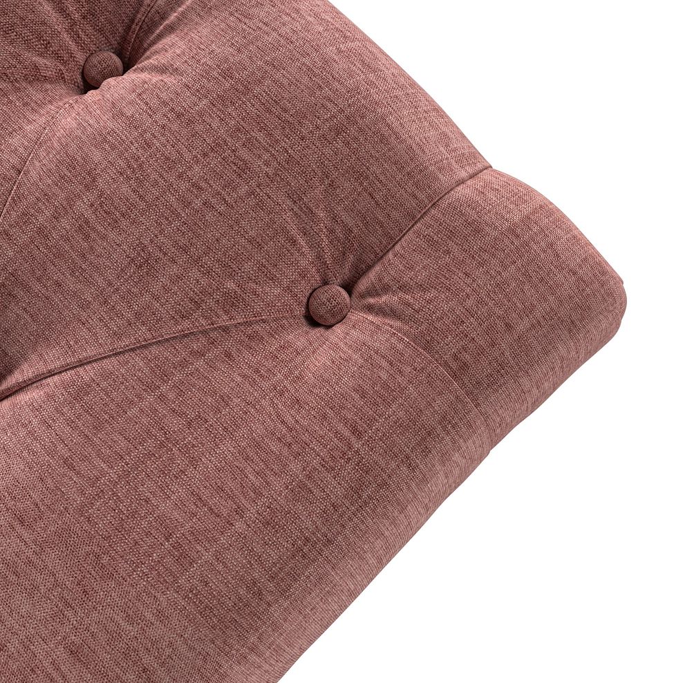 Stanley Square Buttoned Footstool in Dusky Pink Fabric 4