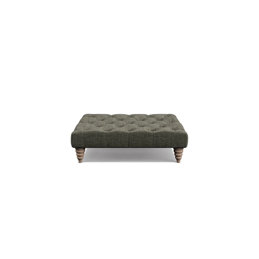Stanley Square Buttoned Footstool in Thyme Fabric 2