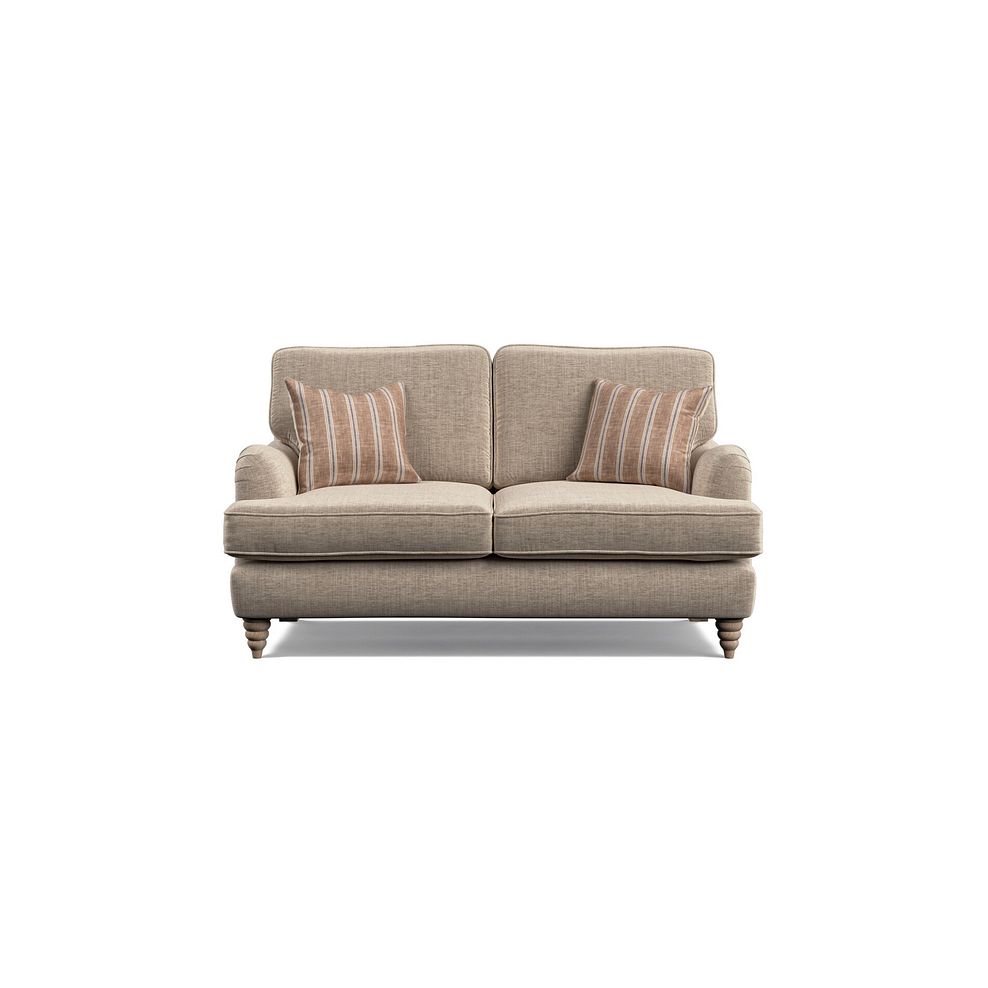 Stanmore 2 Seater Sofa in Cream Fabric with Pink Neutral Stripe Scatters 4