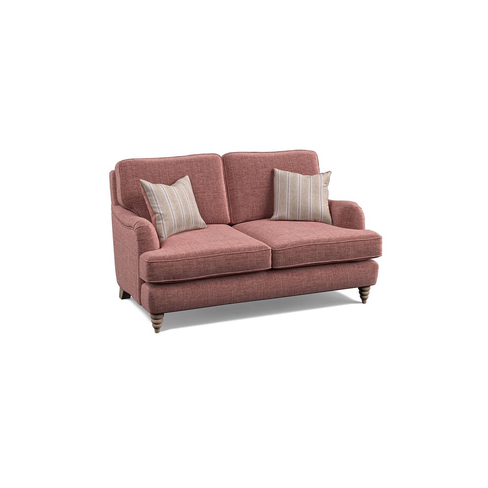 Stanmore 2 Seater Sofa in Dusky Pink Fabric with Cream Stripe Scatters Thumbnail 1