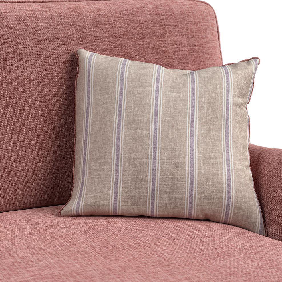 Stanmore 2 Seater Sofa in Dusky Pink Fabric with Cream Stripe Scatters 8