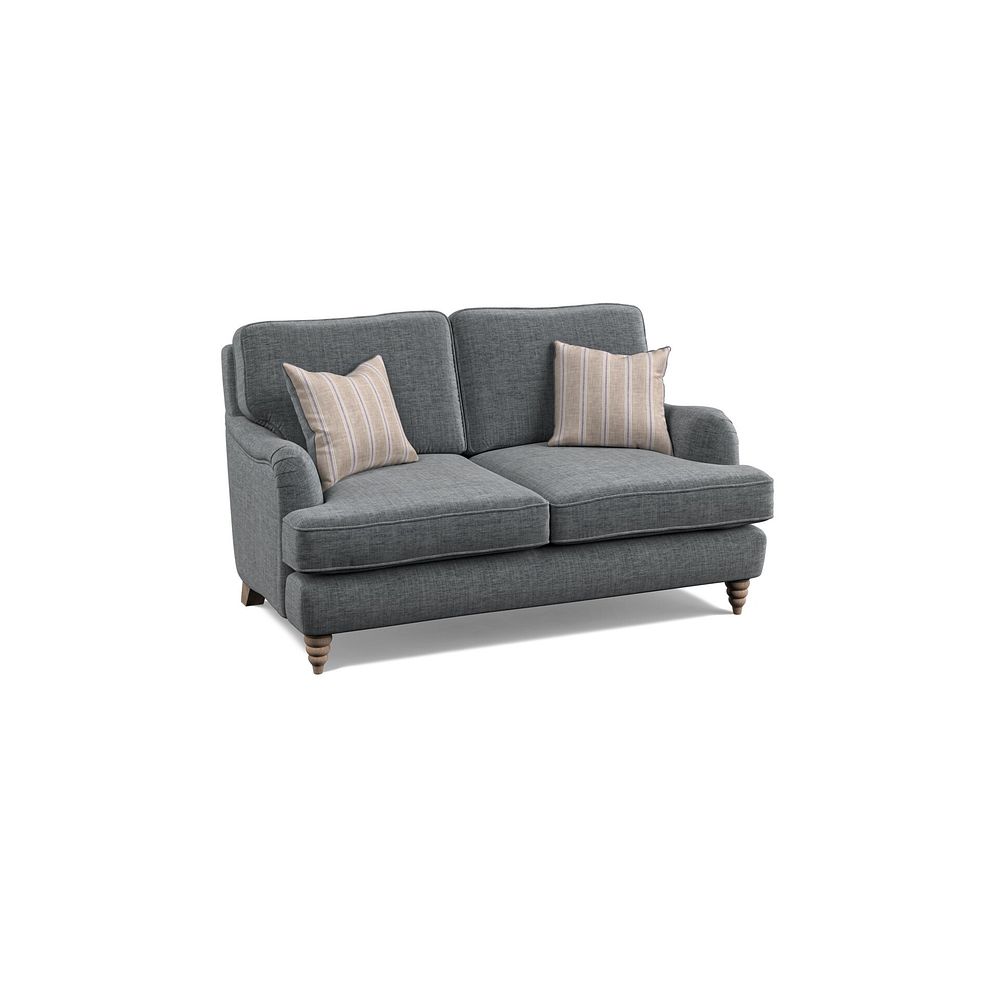 Stanmore 2 Seater Sofa in Grey Fabric with Cream Stripe Scatters 1