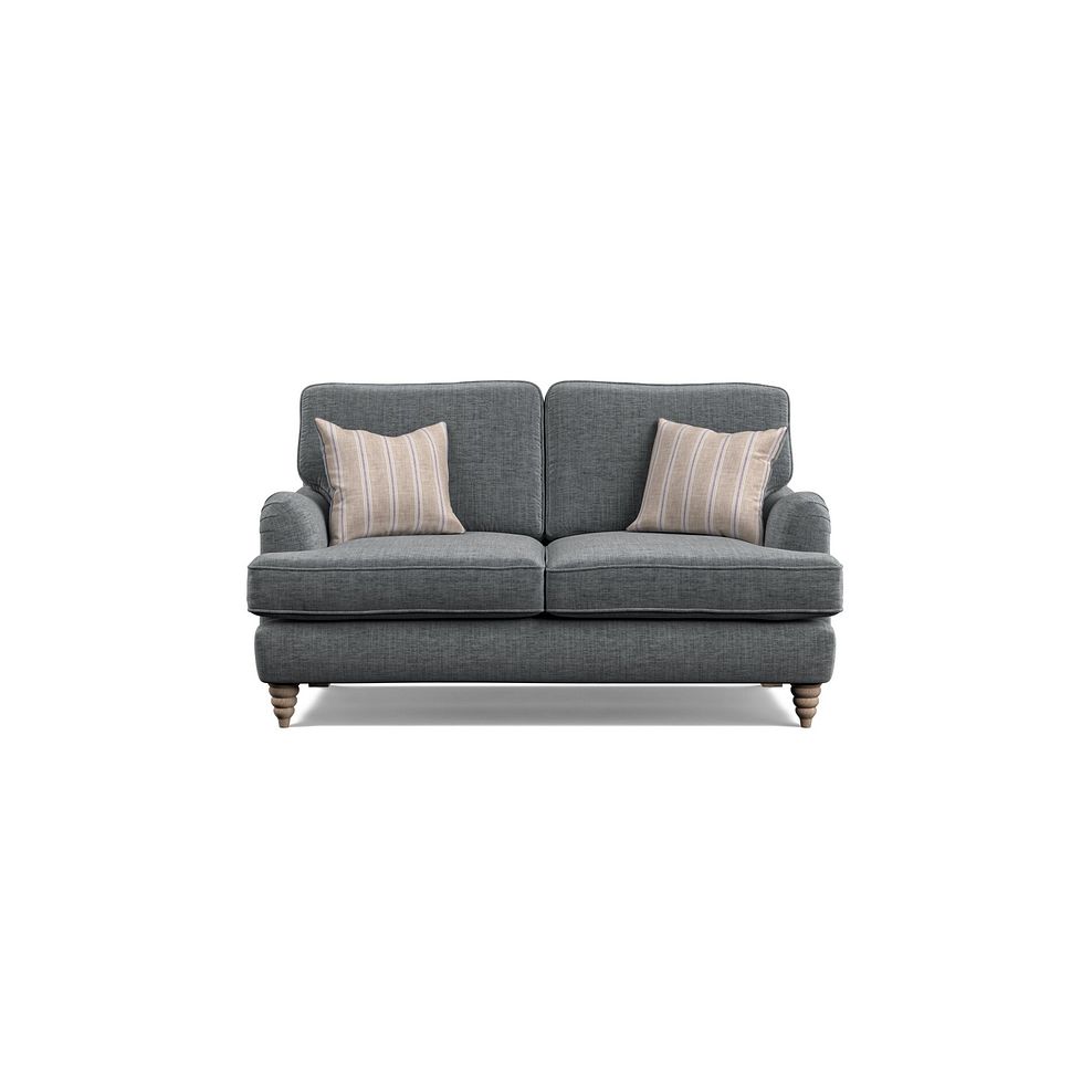 Stanmore 2 Seater Sofa in Grey Fabric with Cream Stripe Scatters 2