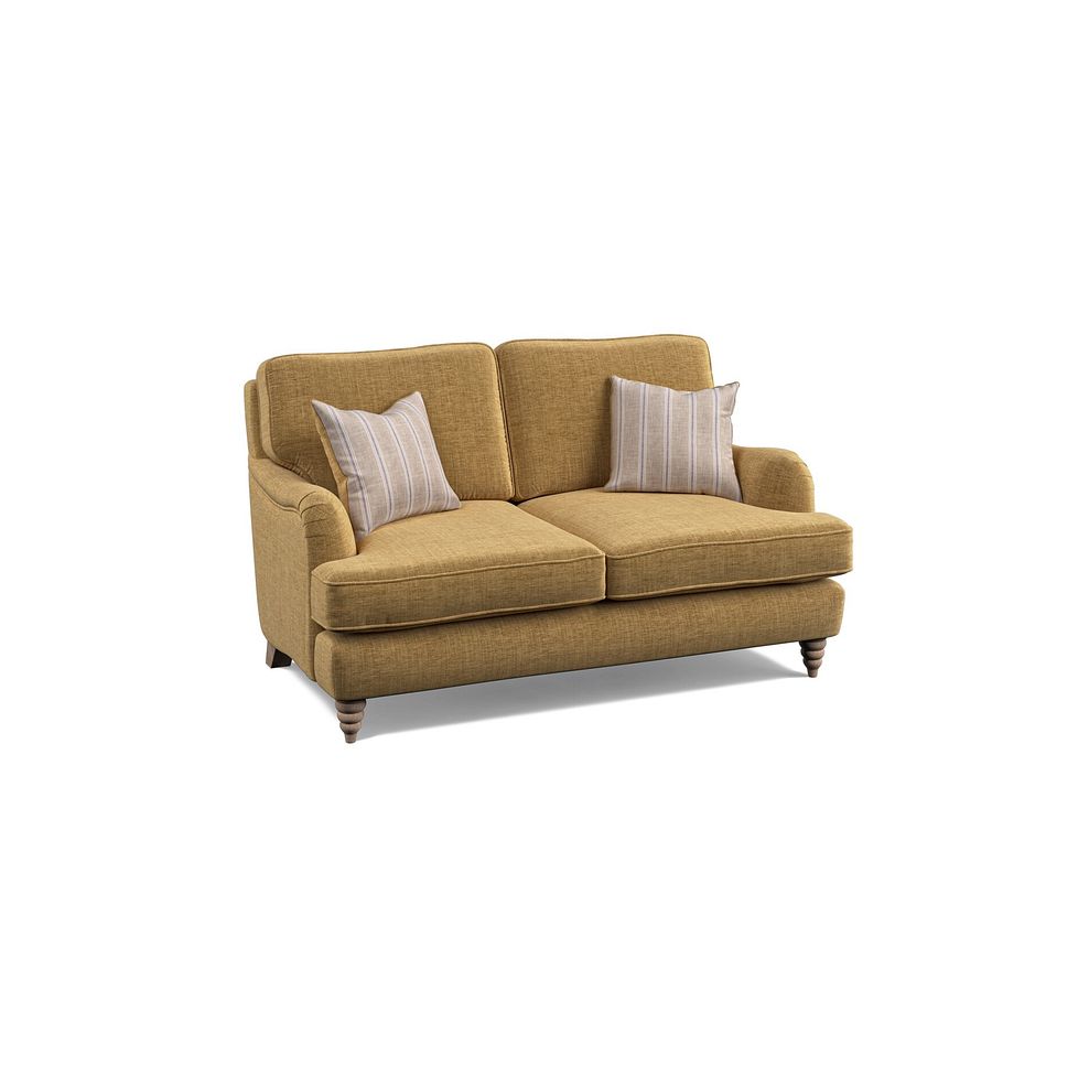 Stanmore 2 Seater Sofa in Lichen Fabric with Cream Stripe Scatters 1