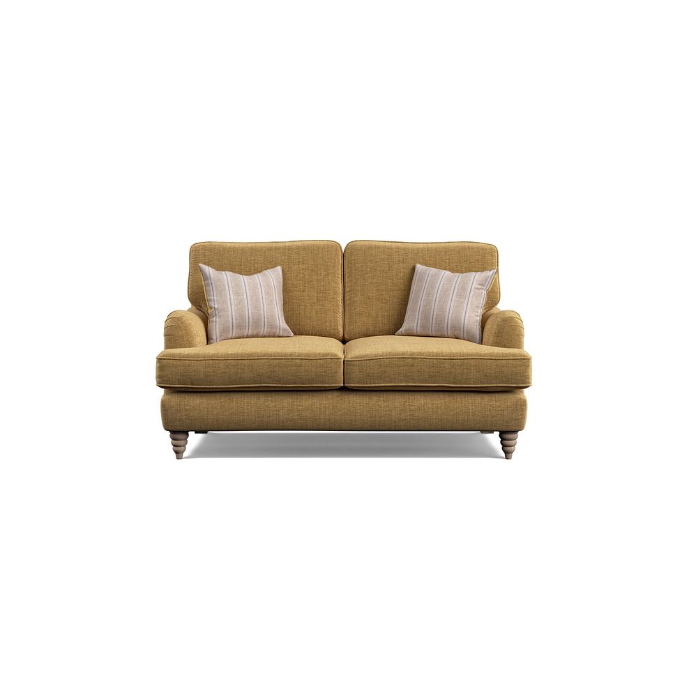 Stanmore 2 Seater Sofa in Lichen Fabric with Cream Stripe Scatters 2