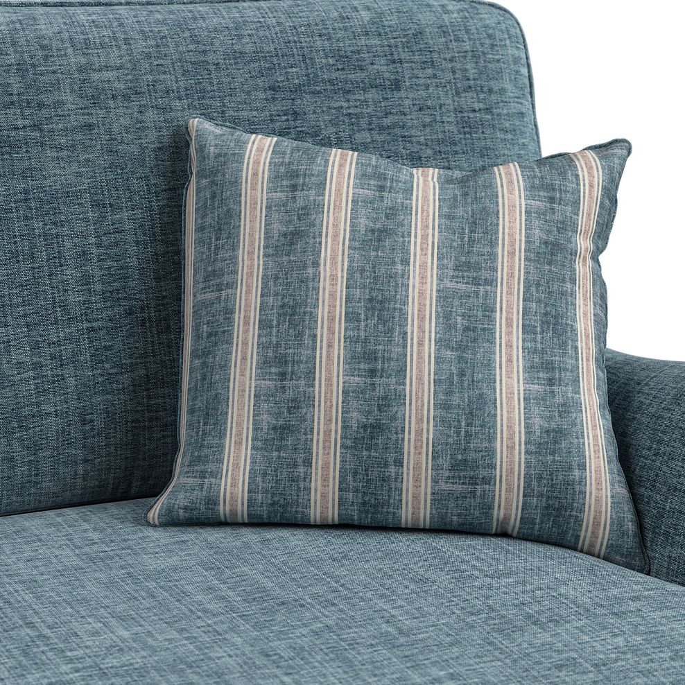 Stanmore 2 Seater Sofa in Prussian Fabric with Prussian Stripe Scatters 8