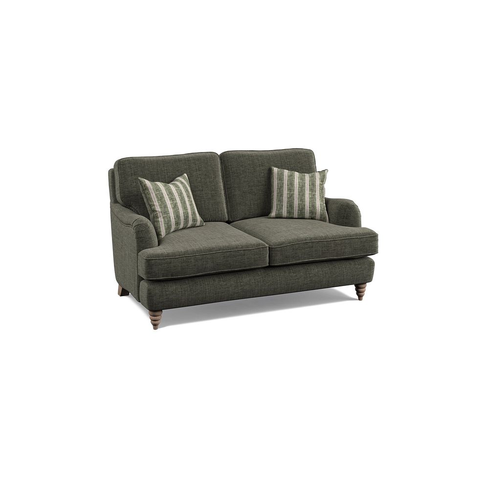 Stanmore 2 Seater Sofa in Thyme Fabric with Thyme Stripe Scatters 1