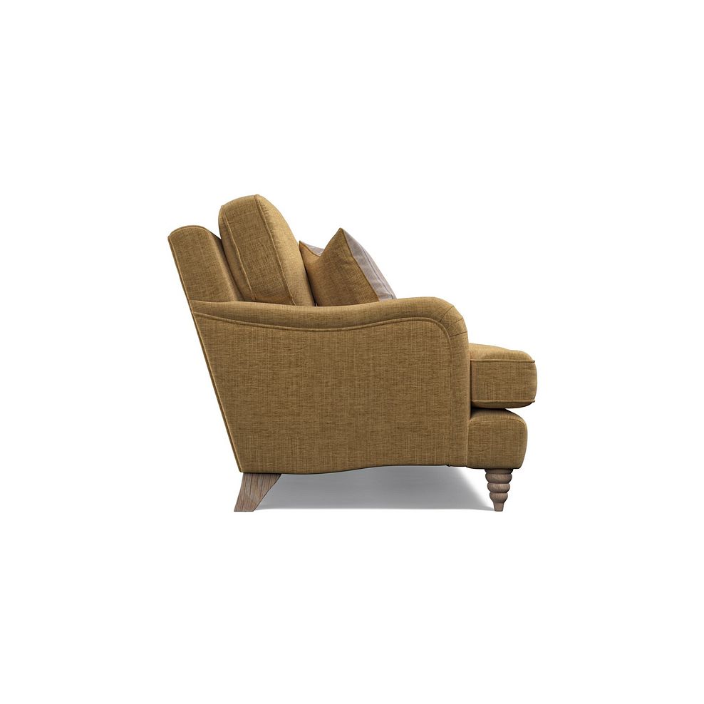 Stanmore 3 Seater Sofa in Lichen Fabric with Cream Stripe Scatters 4